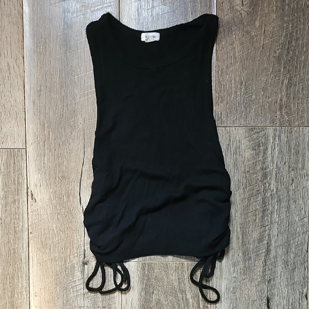 Garage Black Ruched Tank Top